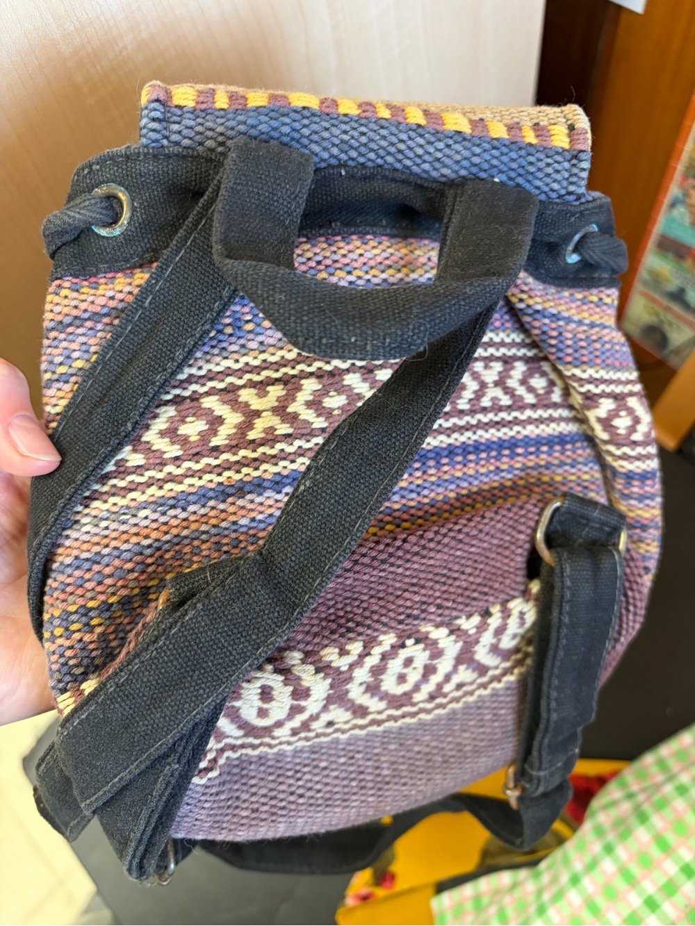 Mini Boho Style Purple Backpack - Picture 6 of 7